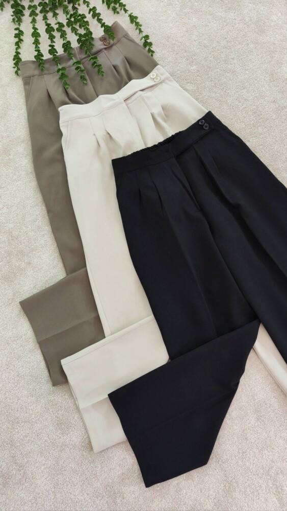 شلوار بگ کلاسیک کرپ ساترون ترک 3رنگ کد 291